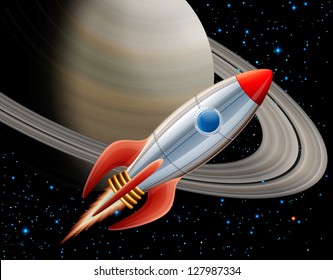Rocket in space, EPS 10, file contains transparency