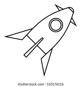 Rocket for space flight icon. Outline illustration of rocket for space flight vector icon for web