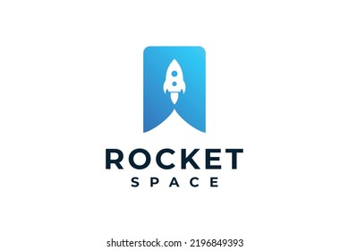Símbolo de diseño del logotipo de vuelo futurista del espacio de cohetes