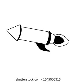 rocket space icon over white background, vector illustration
