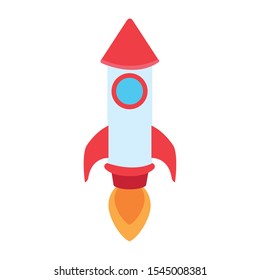 rocket space icon over white background, vector illustration