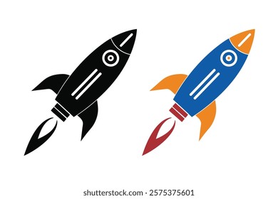 Rocket Space Icon Silhouette Vector Illustration Artwork Design