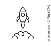 rocket space icon vector design outline style