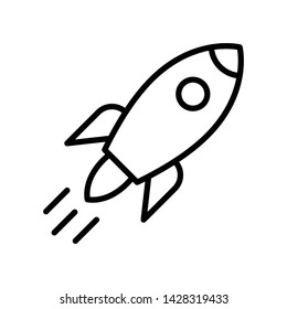 Rocket, Space, Launch, Fly, Start up and turbo Vector Icon or Logo Design Template