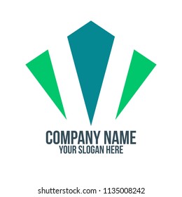 rocket space and letter v abstract company logo concept