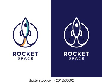 rocket space logo design concept