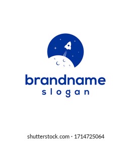 rocket space logo design template
