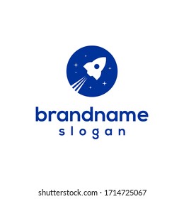 rocket space logo design template