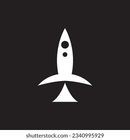 rocket space logo icon simple design.
