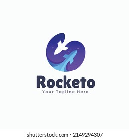 Rocket Space Logo Template Design