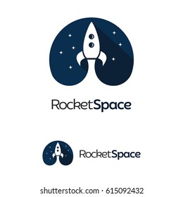 Rocket Space Logo Template Design