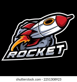 Rocket space mascot logo design