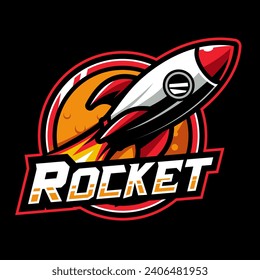 Rocket space mascot logo design