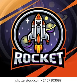 Rocket space mascot logo design