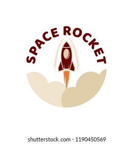 Rocket space mission badges and logo emblems