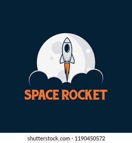 Rocket space mission badges and logo emblems
