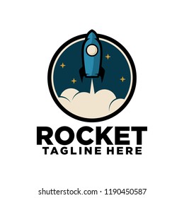 Rocket space mission badges and logo emblems