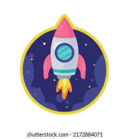 rocket space outer sticker icon