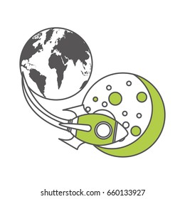 rocket space with planet earth