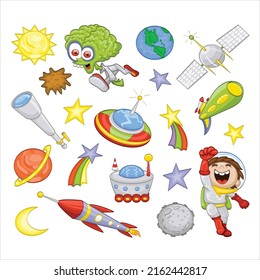 Rocket Space Planet Icon Moon Galaxy Art  SloganTshirt Print Design 