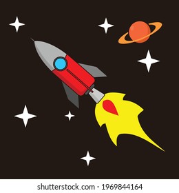 rocket space science background vector design