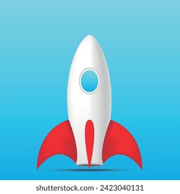 Rocket space ship background. Realistic rocketship spaceship vector design.