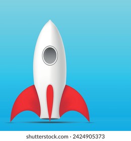 Fondo de nave espacial cohete. Diseño de vector de nave espacial realista.