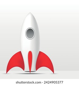 Rocket space ship background. Realistic rocketship spaceship vector design.