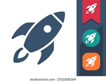 Rocket, Space Ship Icon. Professional, pixel perfect icon. EPS 10 format.