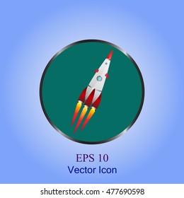 Rocket Space Ship icon. Vector Illustration. Rocket icon Image. Rocket icon logo. Rocket icon Sign. Rocket icon emblem.