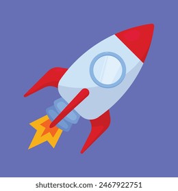 Rocket space ship launch icon vector. Spaceship icon illustration rocket launch