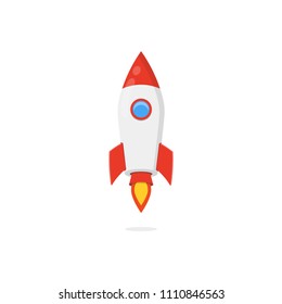 Rocket space ship. Start up concept. Vector illustration.