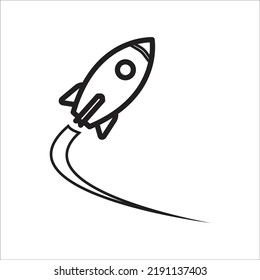 rocket space ships start up icon vector design