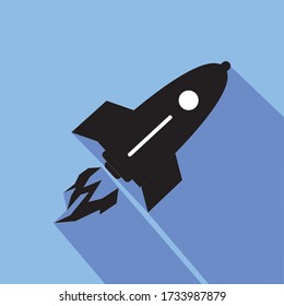 rocket or space shuttle on the sky