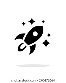 Rocket in space simple icon on white background. Vector illustration.