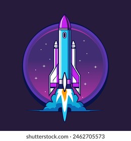 Rocket Space Startup Ilustración Vector, Rocket Logo, Branding de negocios