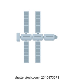 Rocket space station icon flat vector. Modern international space. Astronaut spaceship isolated