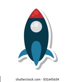 rocket space transport isolated icon vector illustration design