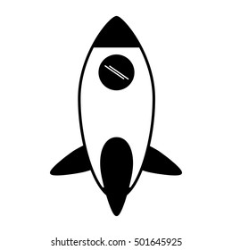 rocket space transport isolated icon vector illustration design