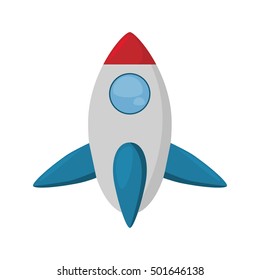 rocket space transport isolated icon vector illustration design