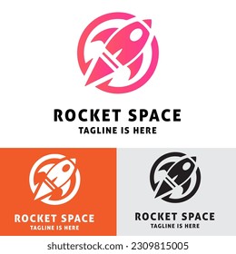 Rocket space travel logo concept	
