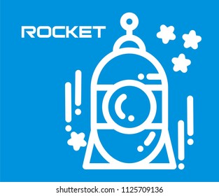 ROCKET IN SPACE VECTOR ICON 