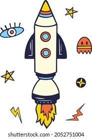 Rocket Space Vector Illustration 