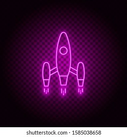 Rocket, space, vector, neon icon illustration isolated sign symbol- Neon vector icon