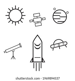 Rocket spacecraft bound for Mars. Future travel concept, expedition to the red planet. Exploration of the universe. Handmade, linear vector illustration. New discoveries and technologies. Astronautics