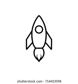 rocket, spacecraft, explore, shuttle, line black icon
