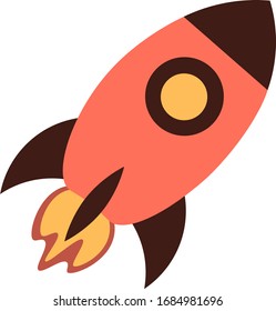  cohete.la nave espacial está aislada en un fondo blanco.vector