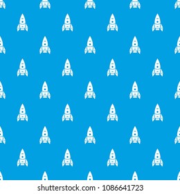 Rocket spacecraft pattern vector seamless blue repeat for any use