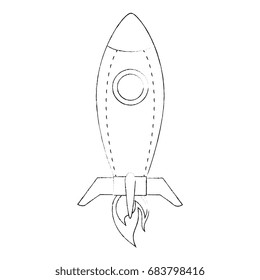 Rocket spacehip isolated