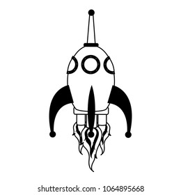 Rocket spaceship cartoon